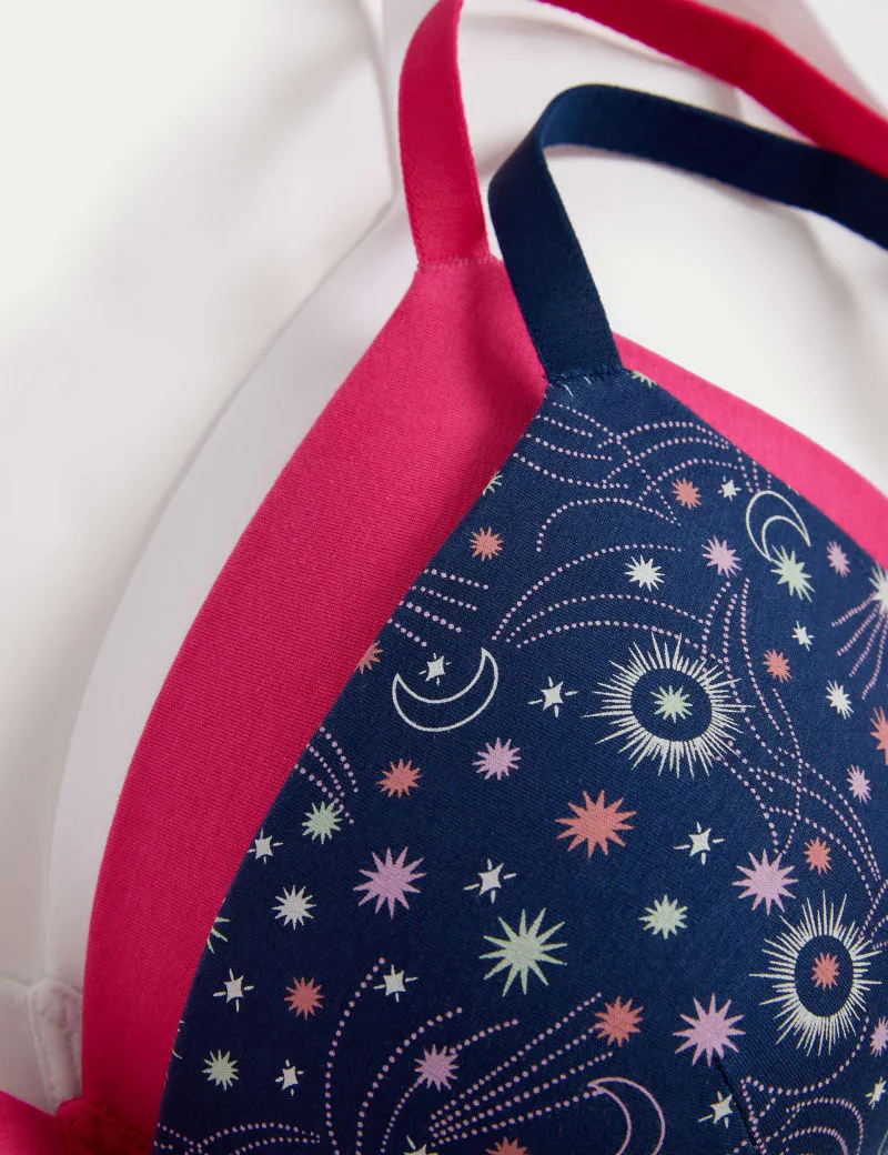 3pk Cotton Rich Non Wired T-Shirt Bras (A-E)