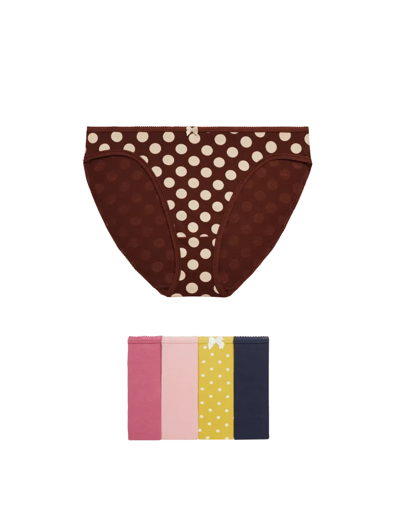 5pk Cotton Lycra® High Leg Knickers