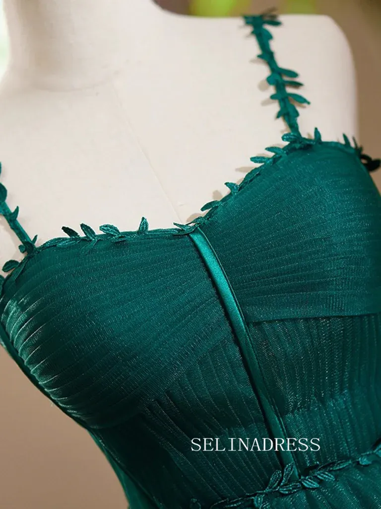 A-Line Sweetheart Tulle Short Prom Dress Green Homecoming Dress #TKL2120