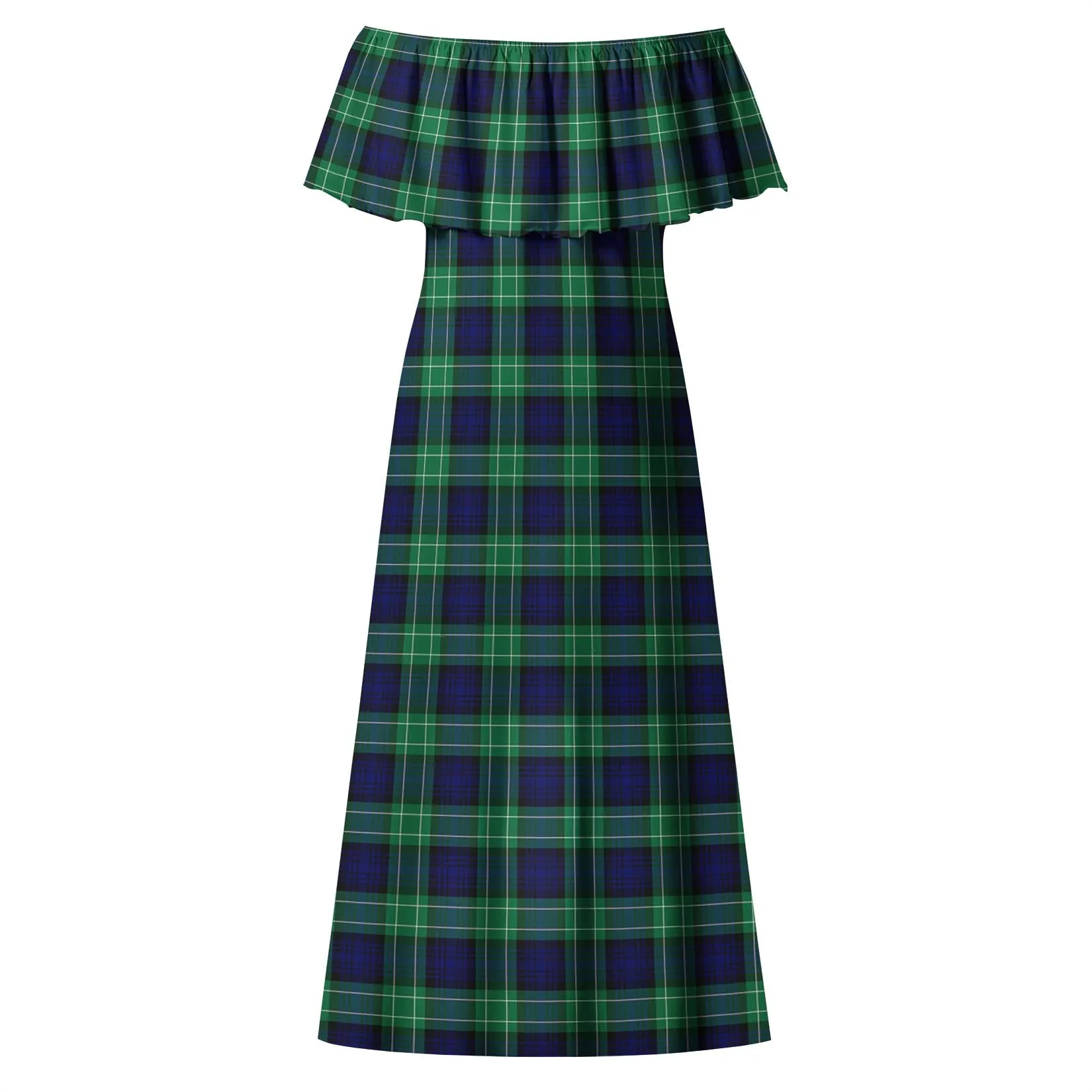 Abercrombie Tartan Off Shoulder Long Dress