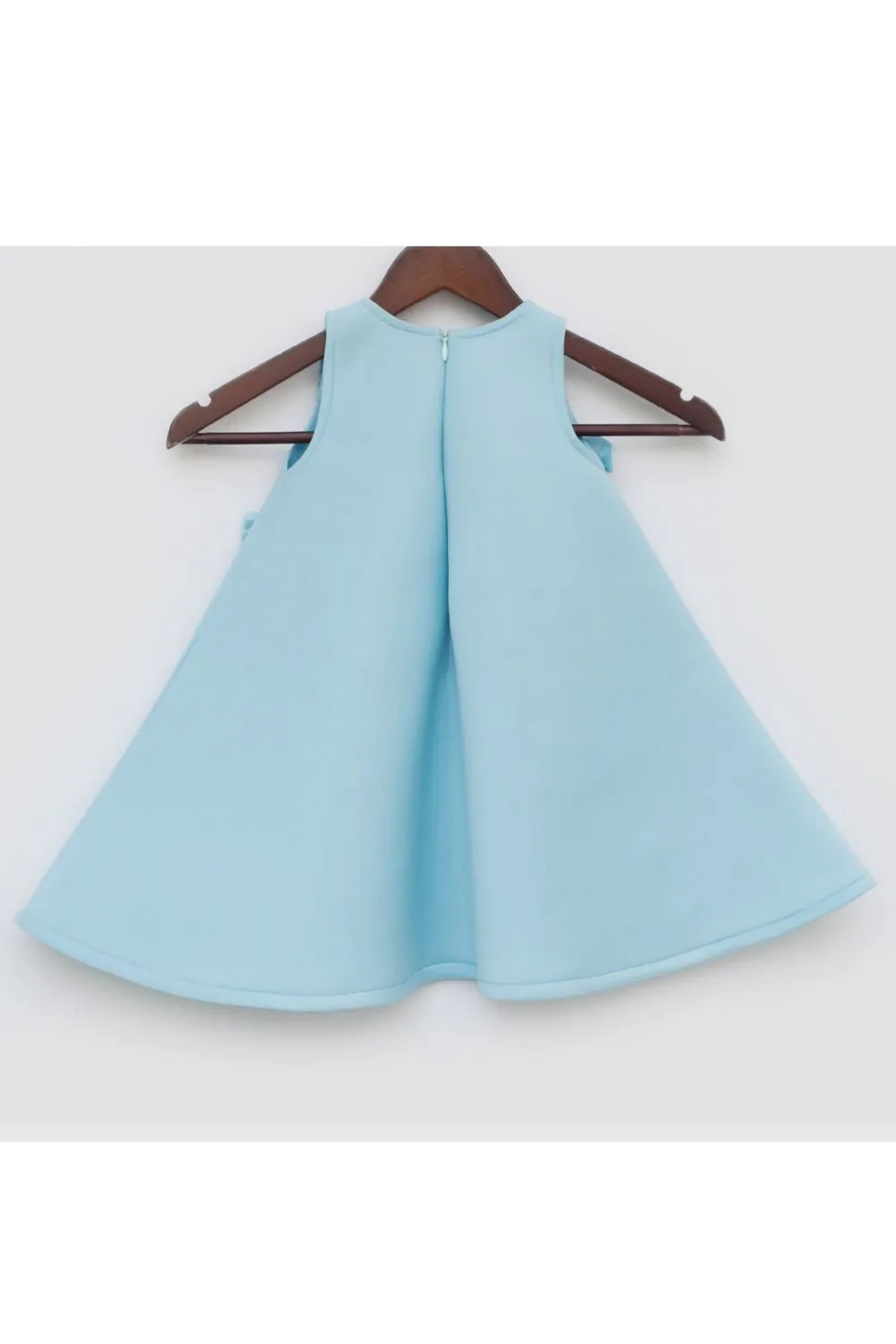 Blue A Line Lycra Dress