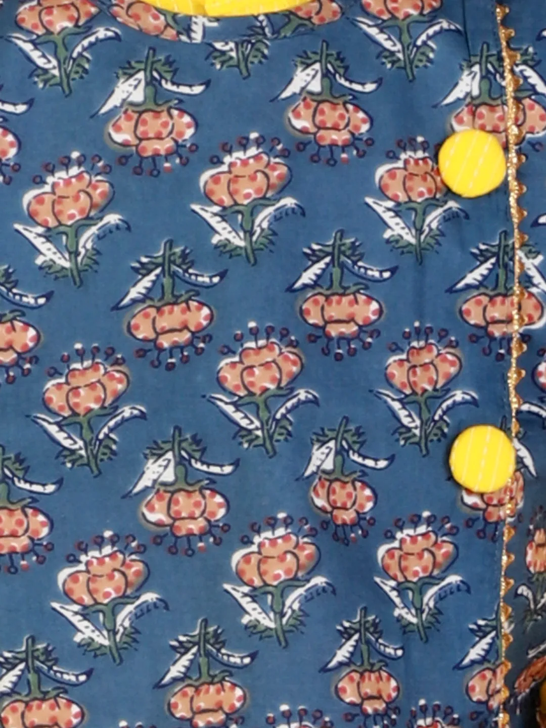 Boy's Floral Jacket Kantha Kurta Pyjama set - KID1 Boys