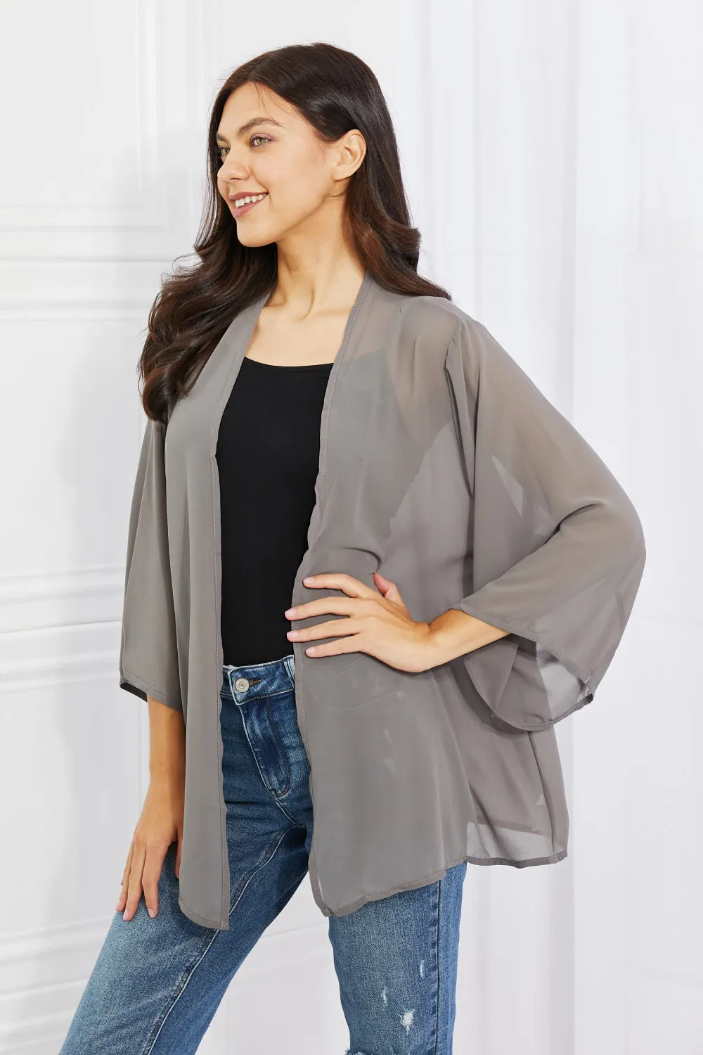 Chiffon Kimono in Grey