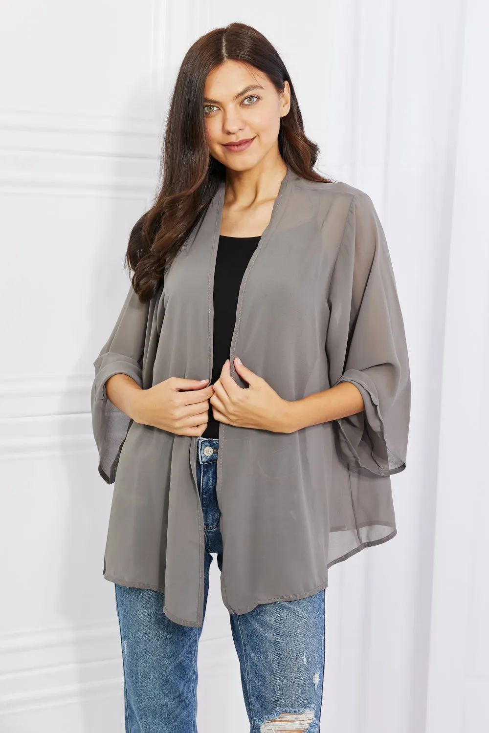 Chiffon Kimono in Grey