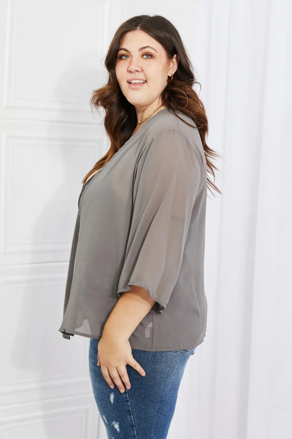 Chiffon Kimono in Grey
