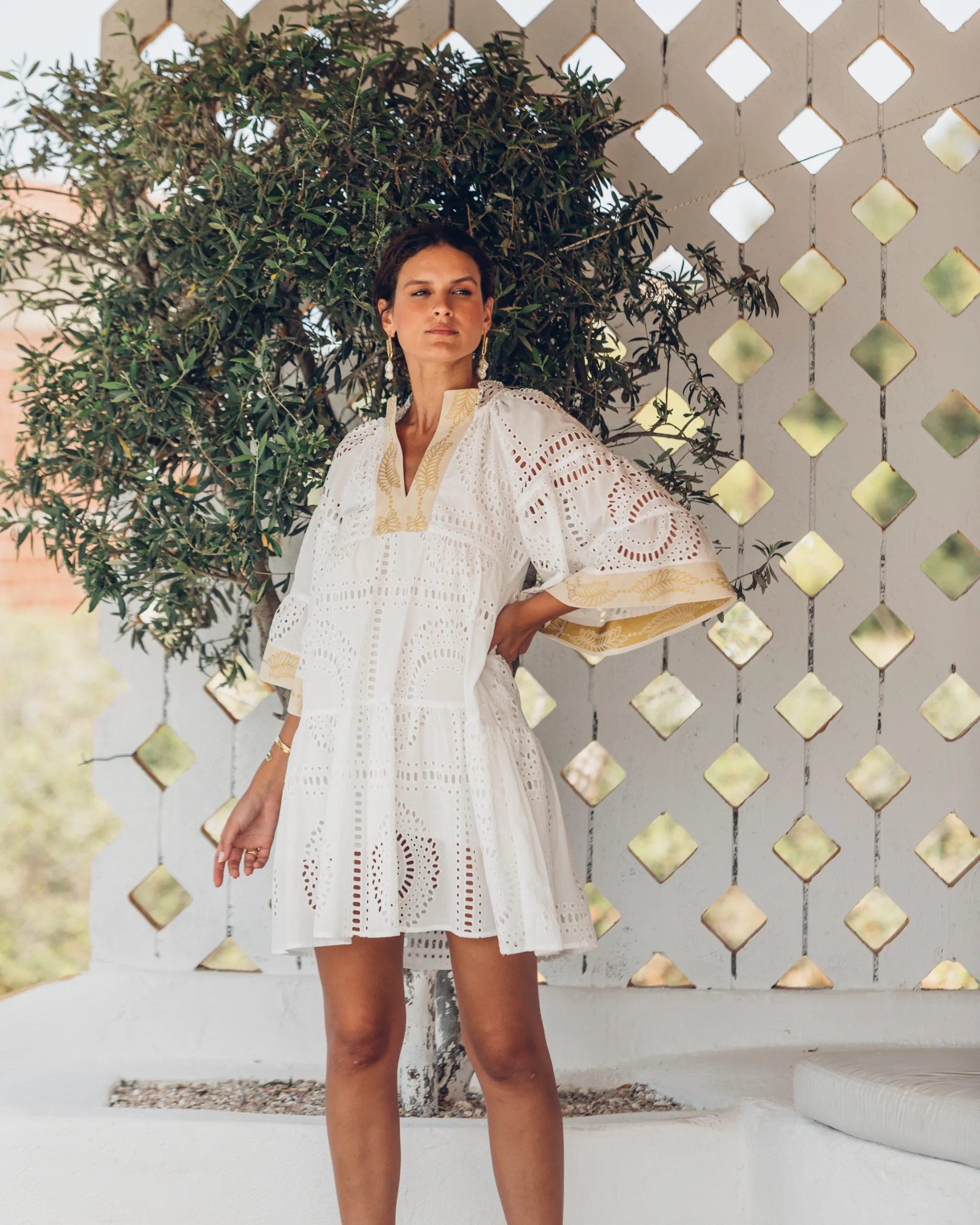 Elle Eyelet Mini Dress
