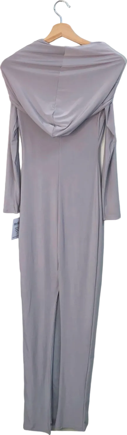 Fashion Nova Gray Long Sleeve Maxi Dress UK S