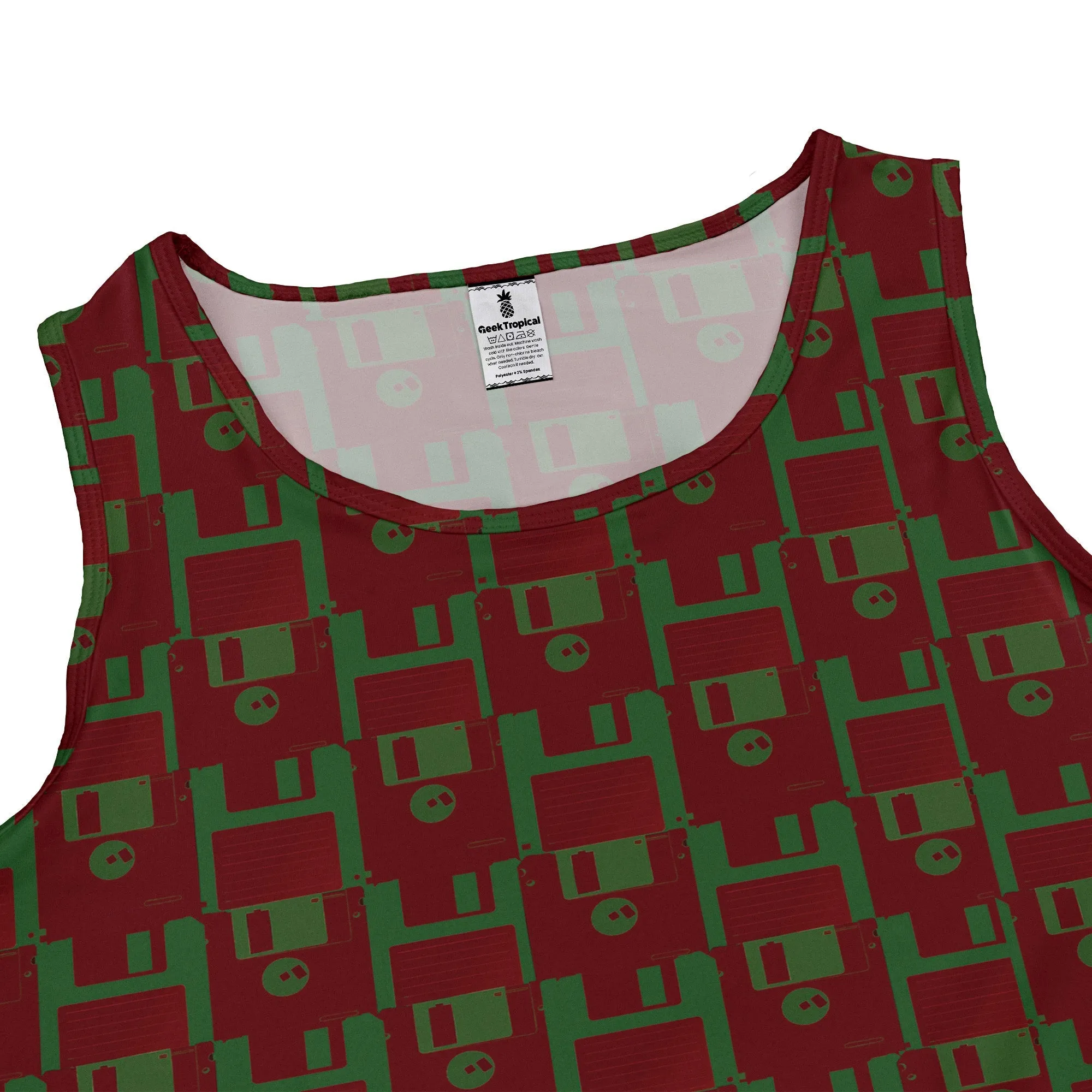 Floppy Disk Red and Green Dress