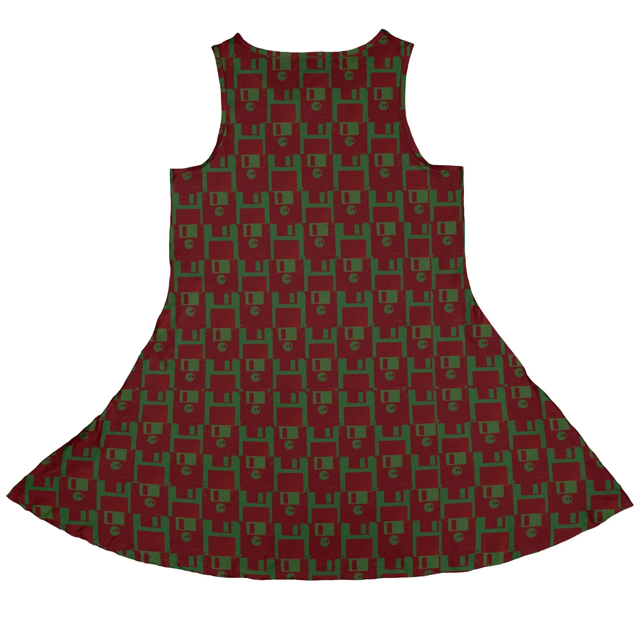 Floppy Disk Red and Green Dress