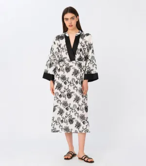Floral Embroidered Kaftan Dress