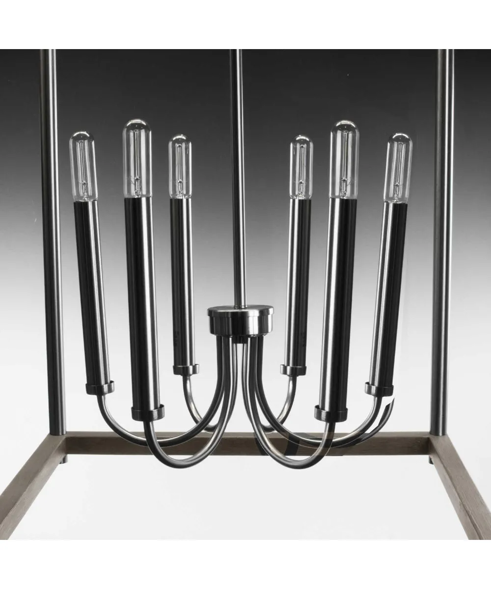 Fontayne 6-Light Farmhouse Pendant Light Brushed Nickel