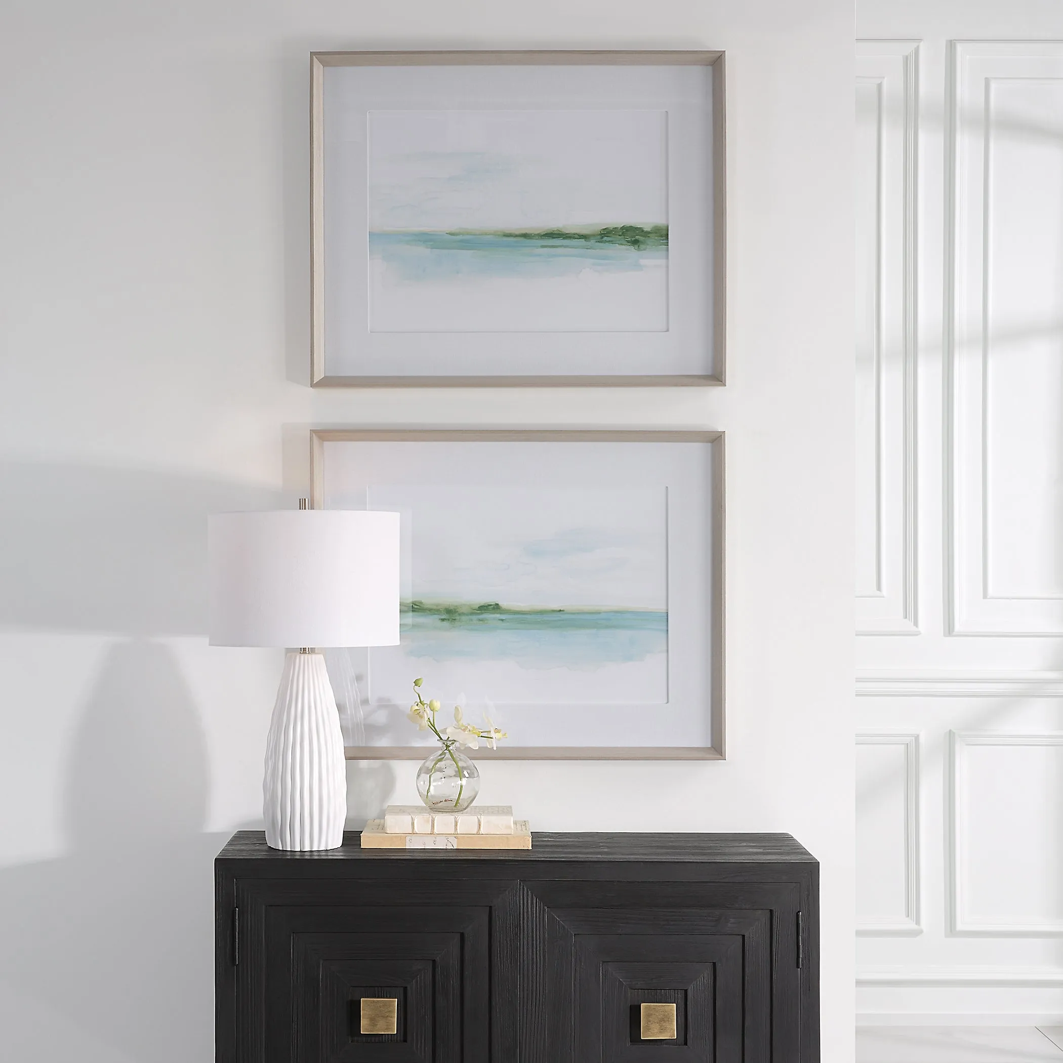 Green Ribbon Coast Framed Prints Set/2