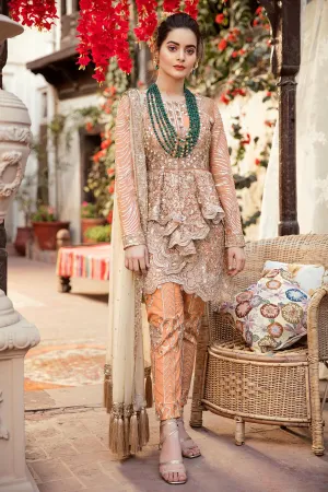 Imrozia Grandeur Ecstasy Luxury Eid Chiffon Collection 2019 – 705 The Shimmer Tangerine