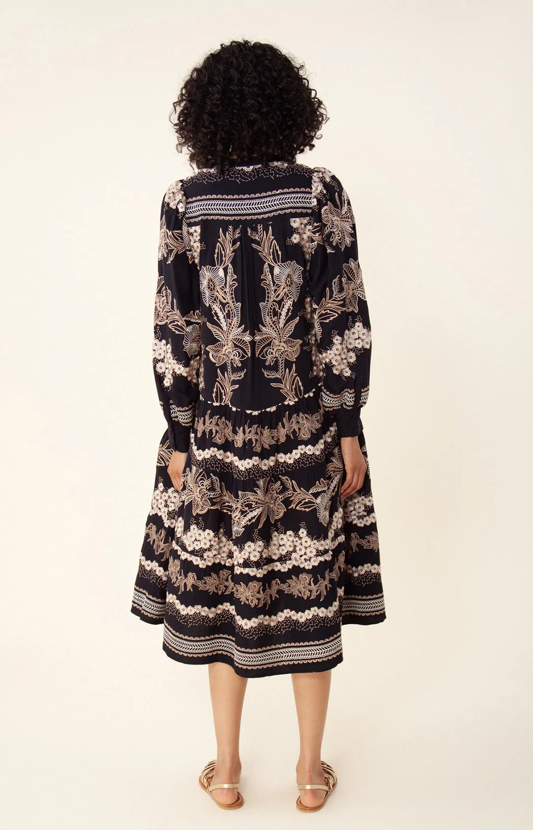 Janina Embroidered Midi Dress