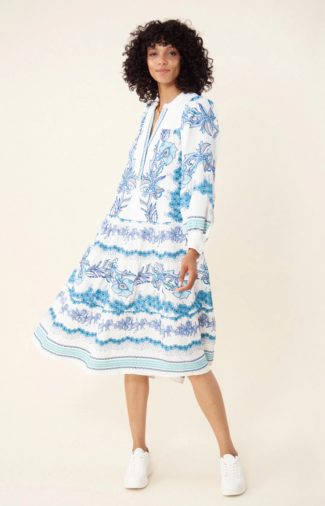 Janina Embroidered Midi Dress