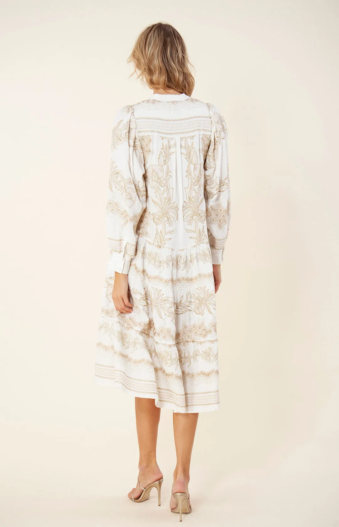 Janina Embroidered Midi Dress