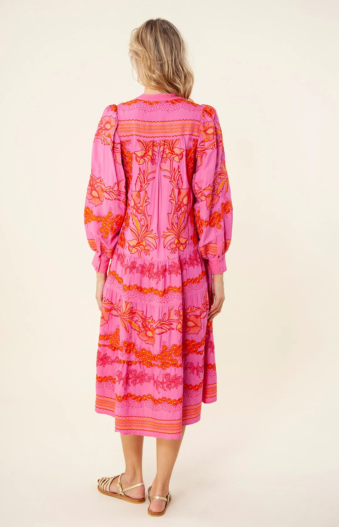 Janina Embroidered Midi Dress