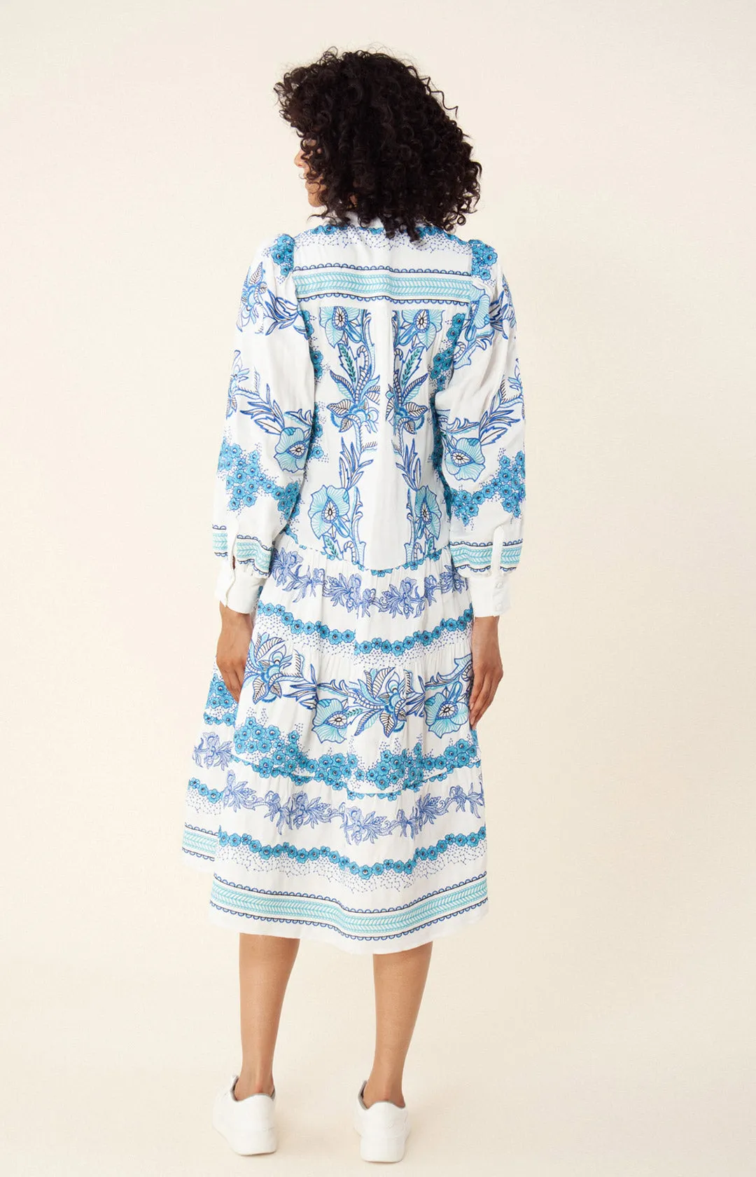 Janina Embroidered Midi Dress