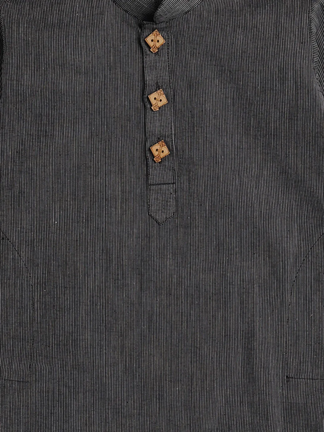 Jashvi Boys Black Pure Cotton Kurta