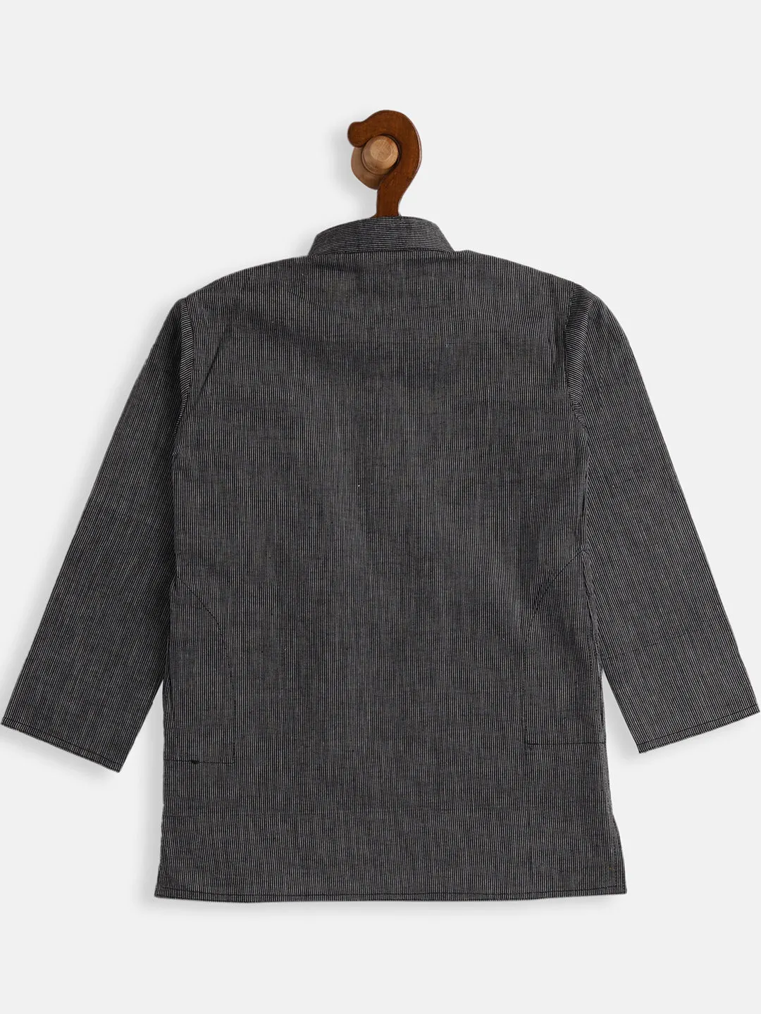 Jashvi Boys Black Pure Cotton Kurta