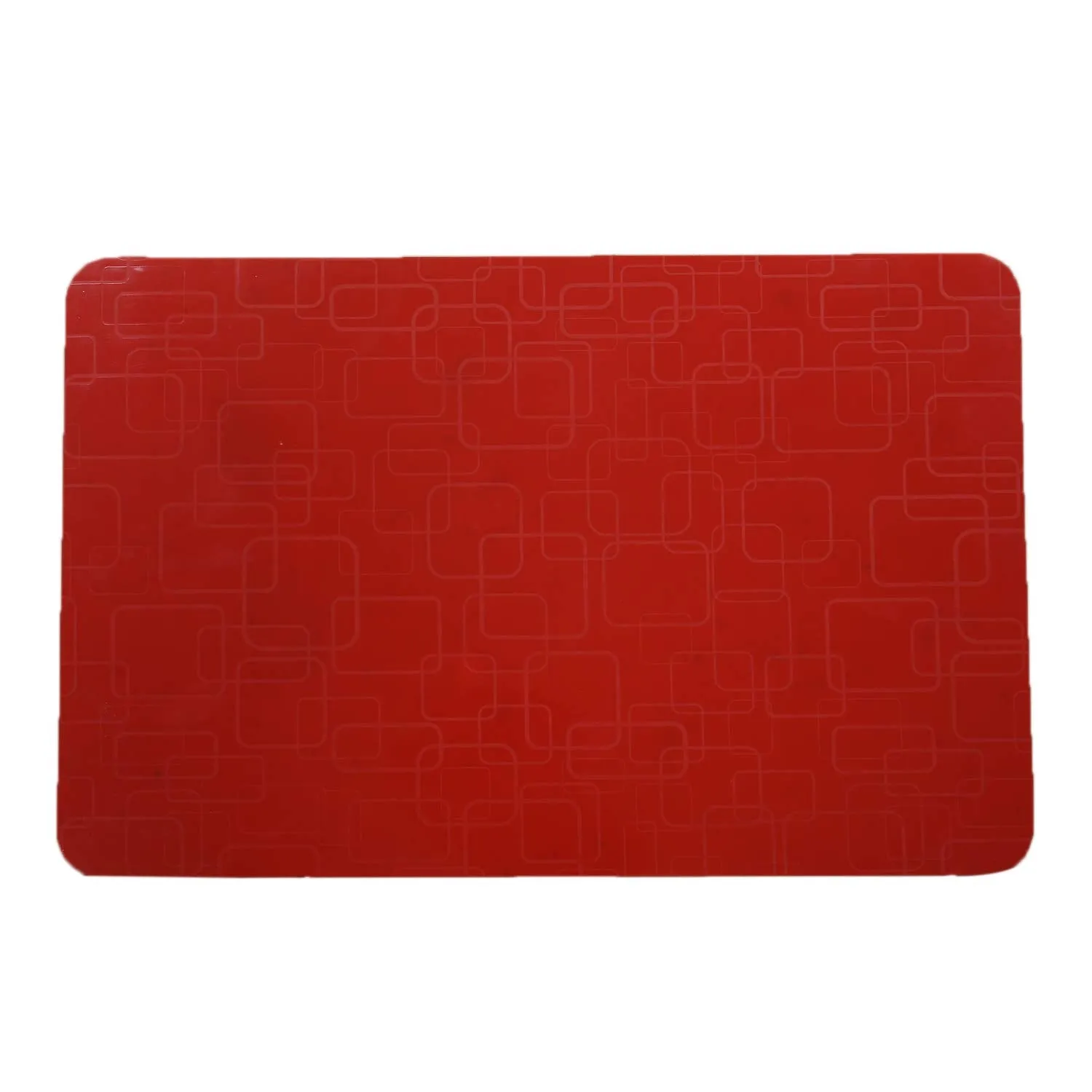 Kuber Industries Checkered Design PVC 6 Pieces Dining Table Placemat Set (Red), CTKTC13707