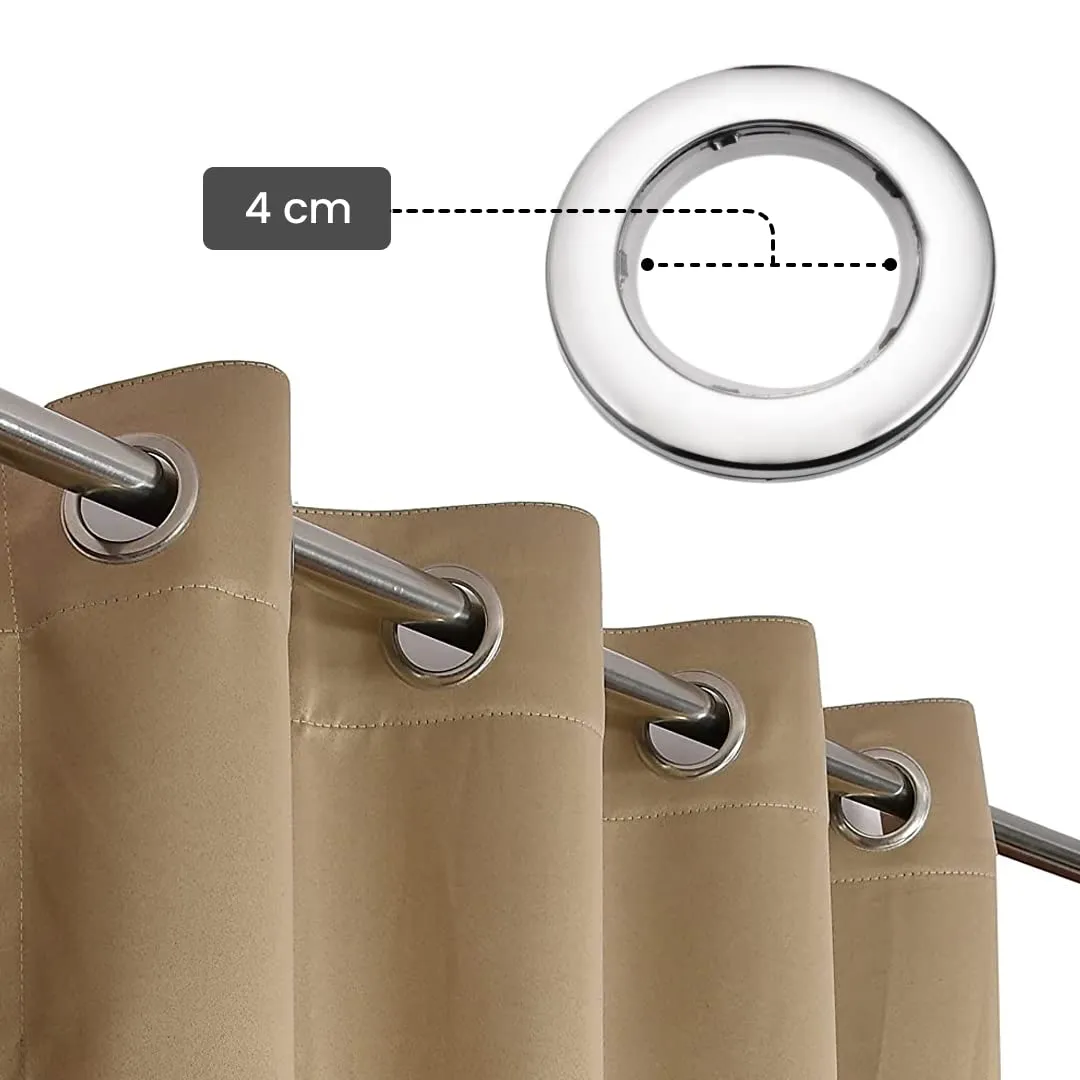 Kuber Industries Set of 2 100% Darkening Black Out Curtain I 7 Feet Door Curtain I Insulated Heavy Polyester Solid Curtain|Drapes with 8 Eyelet for Home & Office (Light Chocolate)