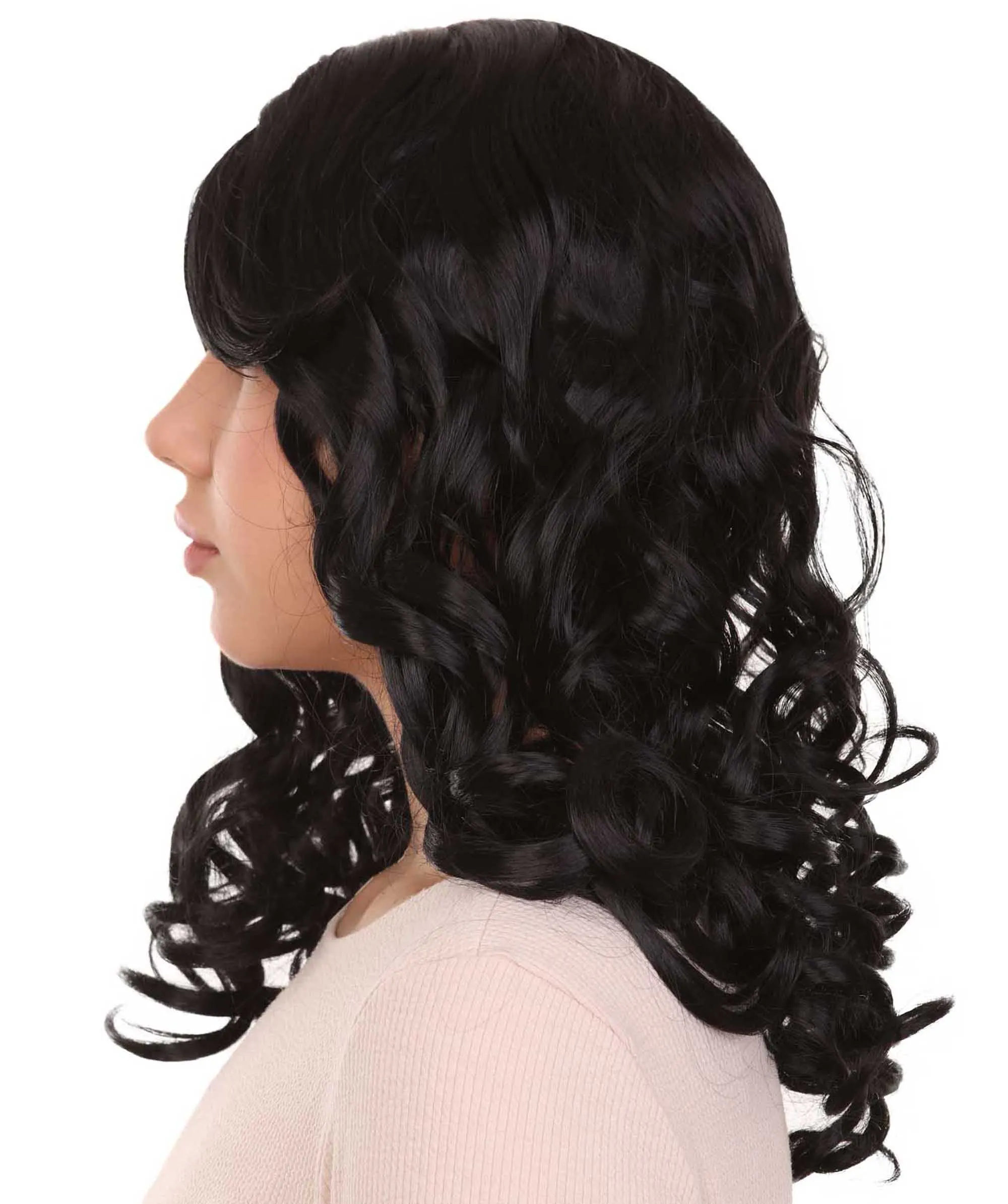 Long Black Wavy Womens Wig | Dramatical Natural Looking Wig | Premium Breathable Capless Cap