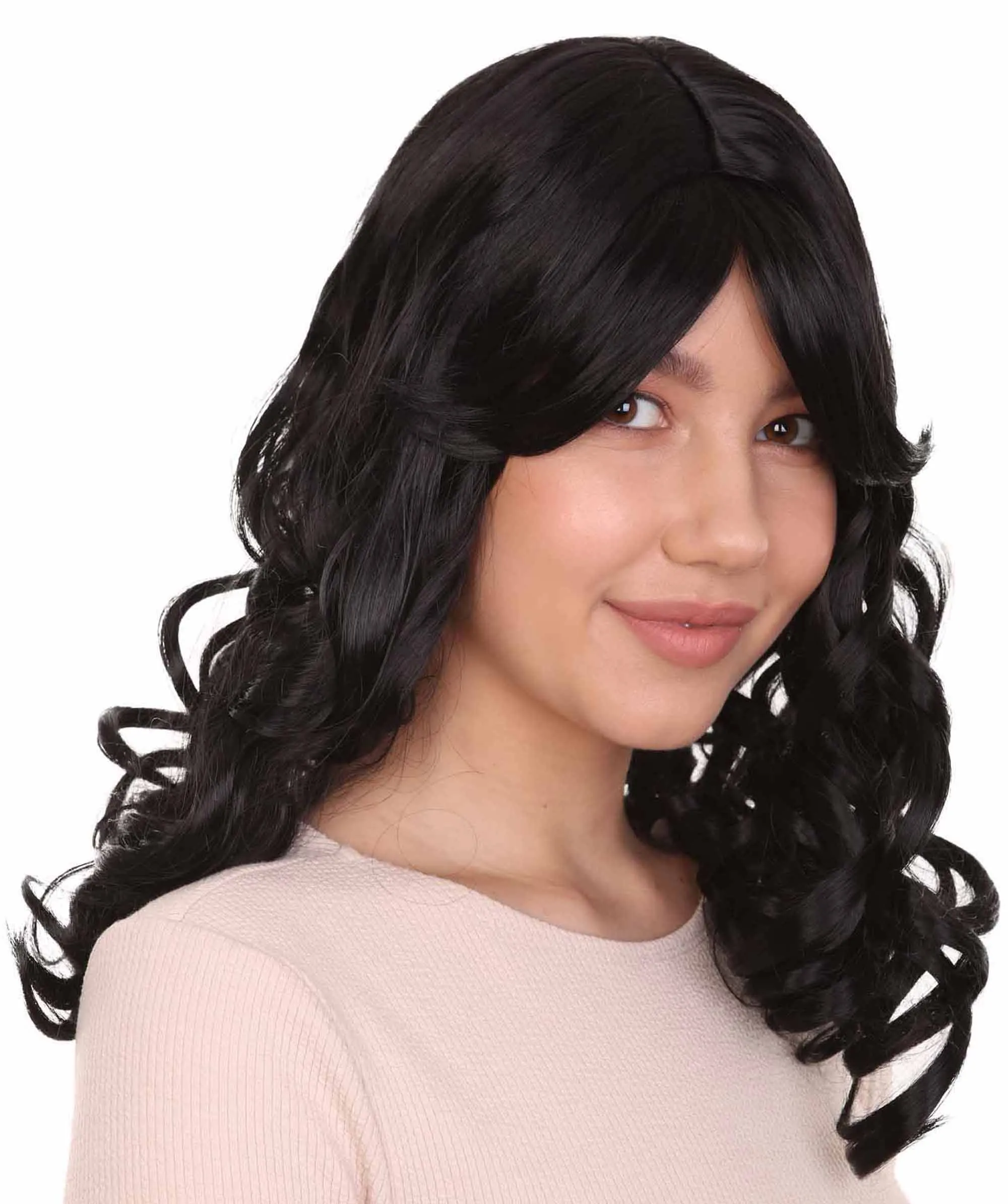 Long Black Wavy Womens Wig | Dramatical Natural Looking Wig | Premium Breathable Capless Cap