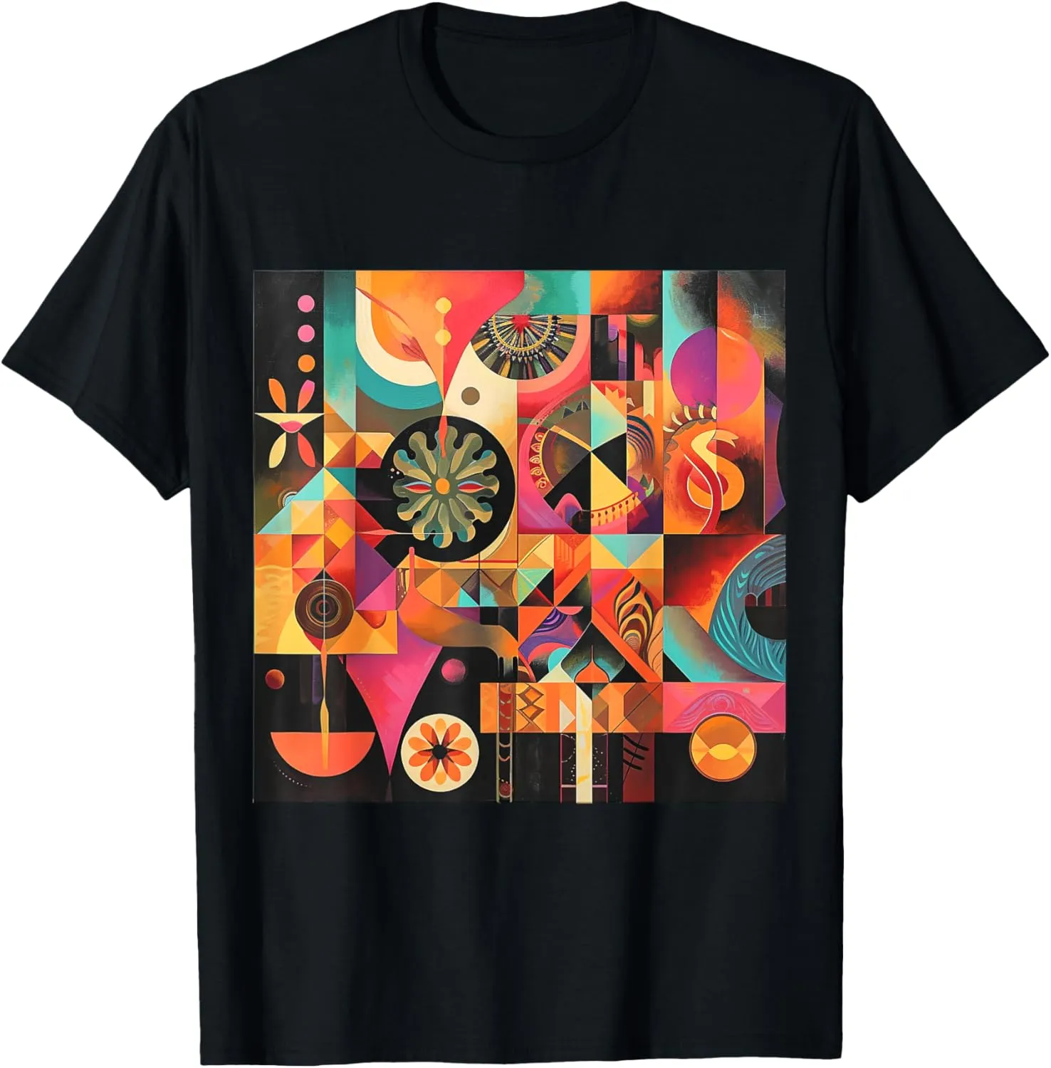 modern abstract pattern art design, Boho Abstract Geometric T-Shirt