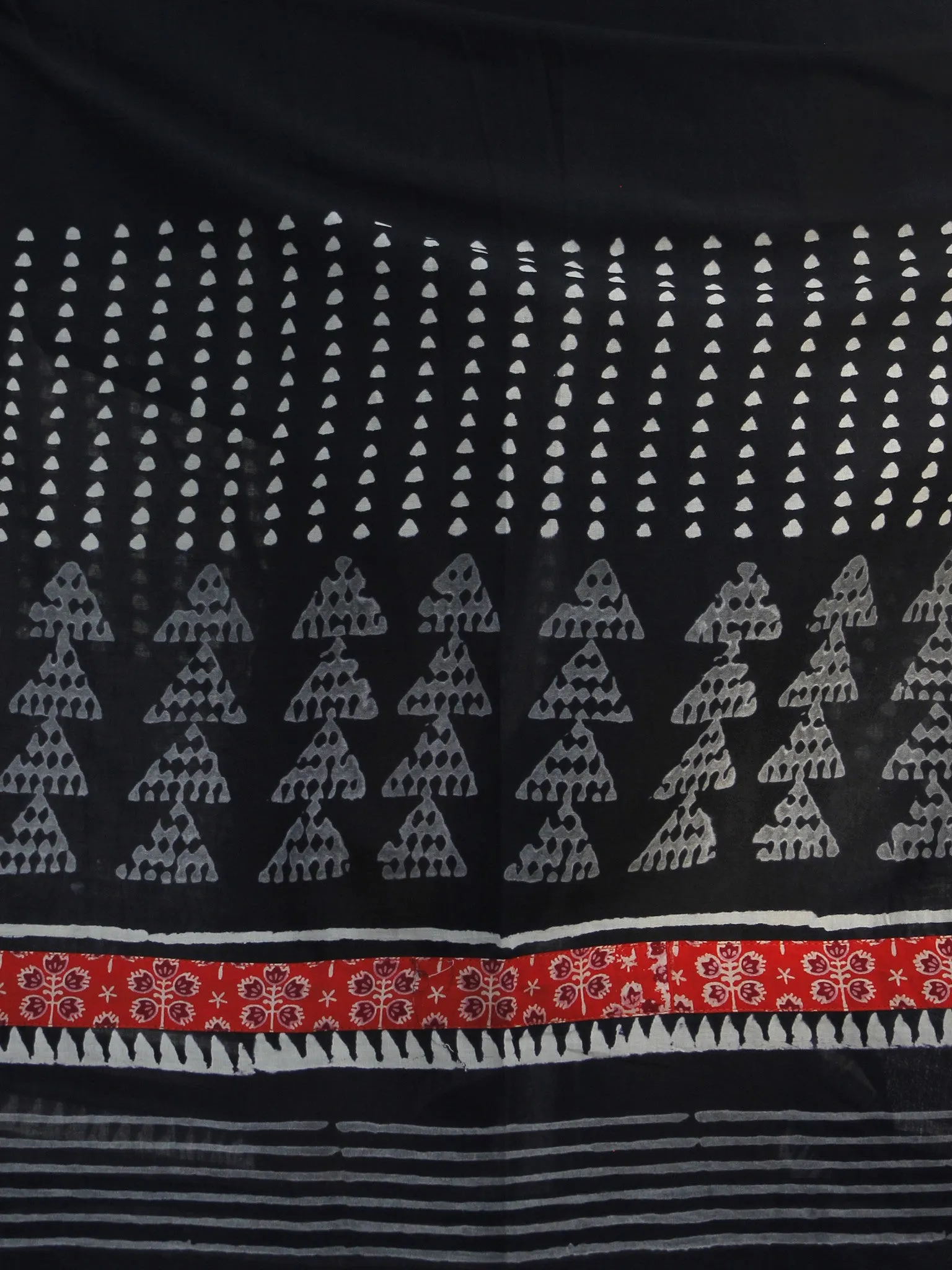 Naaz Black White Grey Hand Block Printed Long Dress With Gathers -  DS18F001