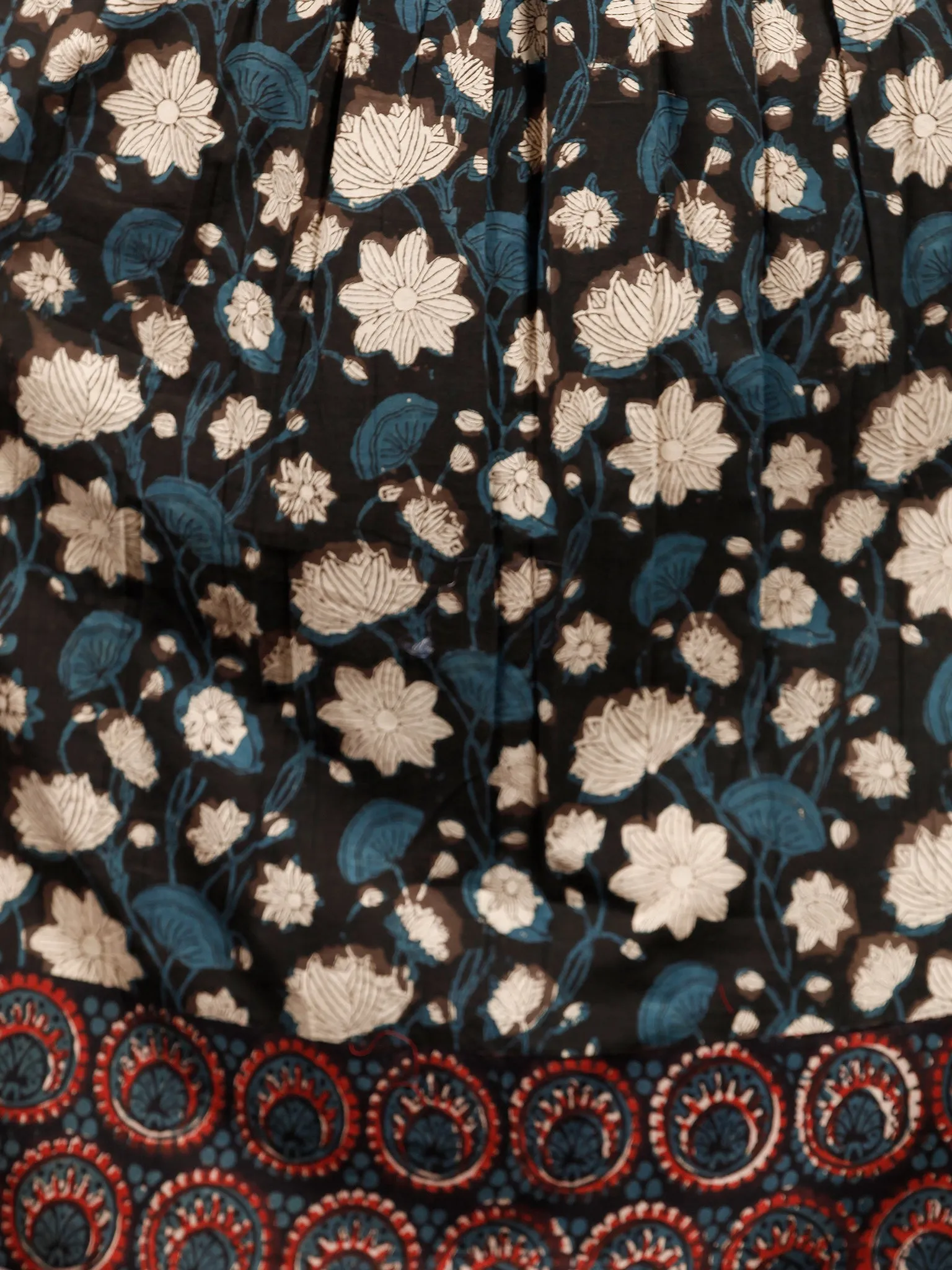 Naaz GARDENIA  - Hand Block Printed Cotton Long Angrakha Dress  - DS15F1365