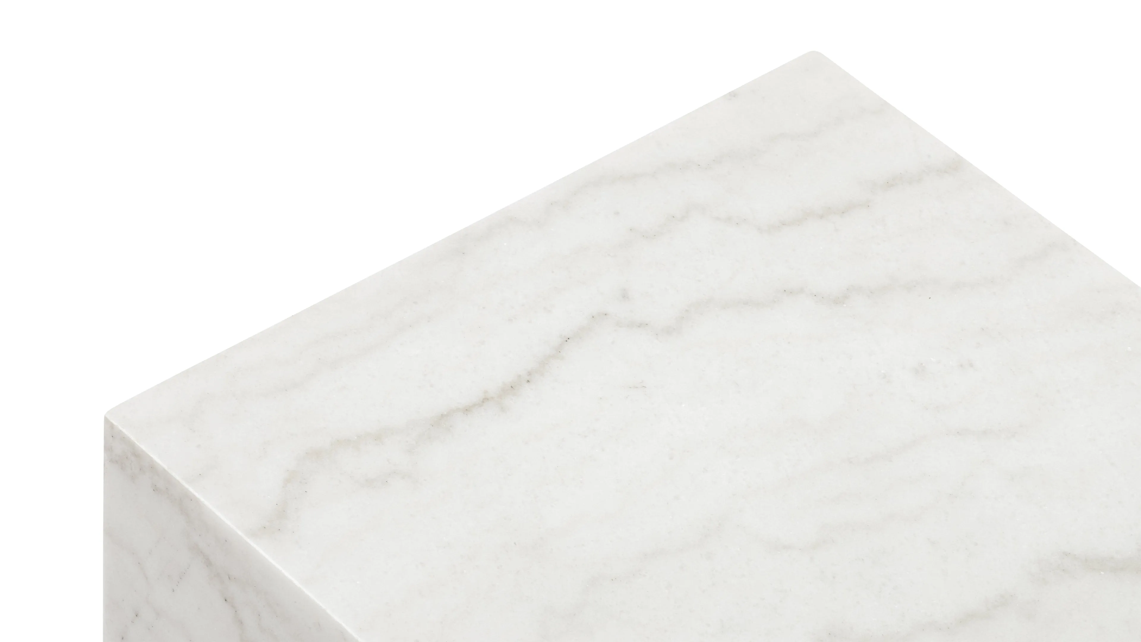 Plinth - Plinth Short Side Table, White Marble