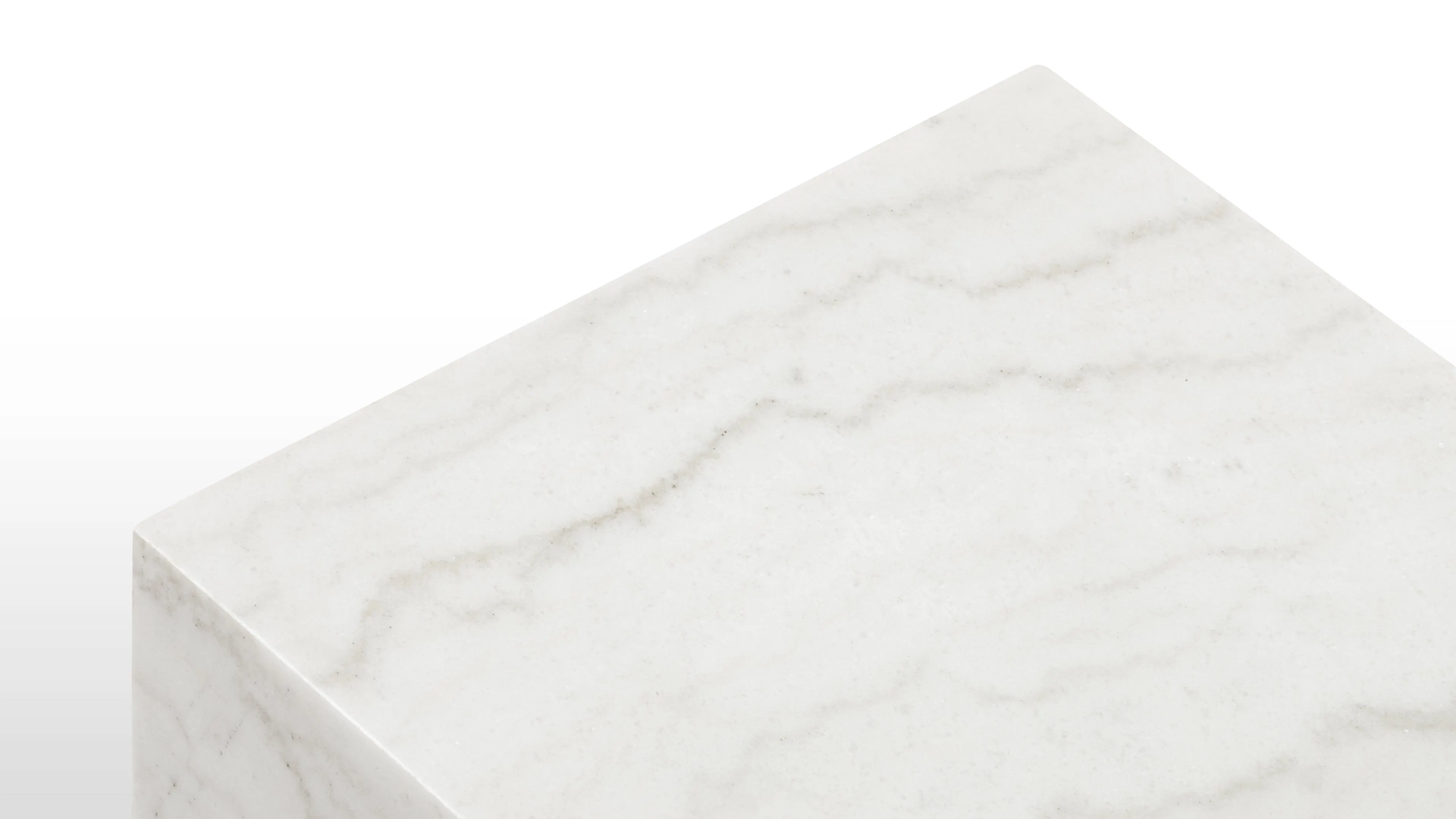 Plinth - Plinth Short Side Table, White Marble