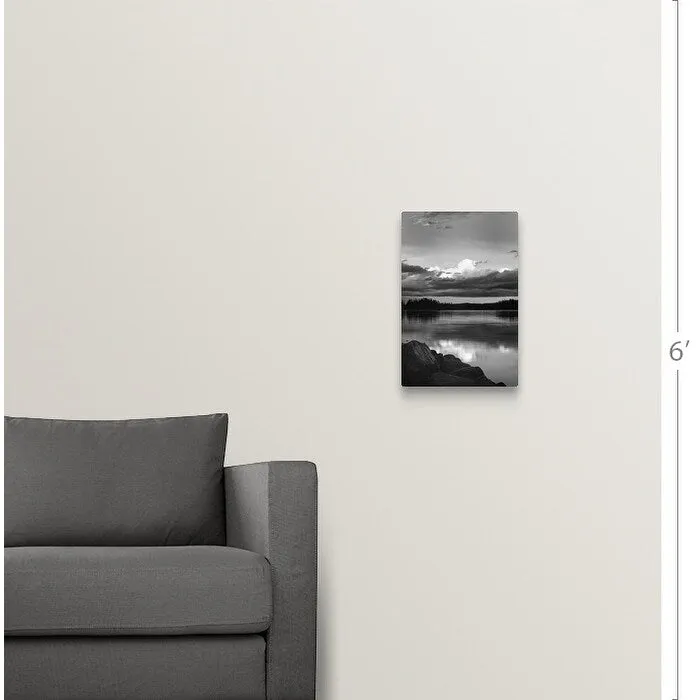 "Black and White Lake Reflection" Canvas Wall Art
