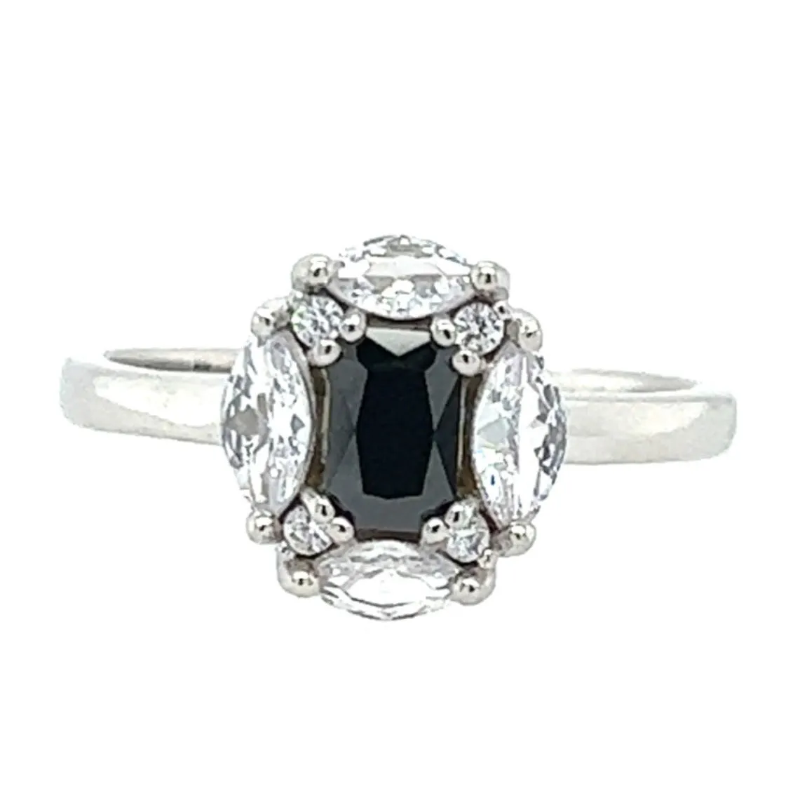 R639 Stone Black CZ Ring