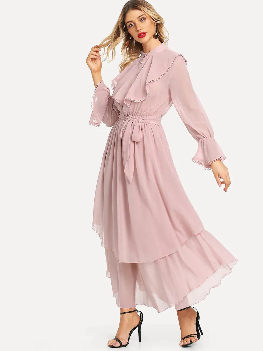 Ruffle Detail Flowy Dress