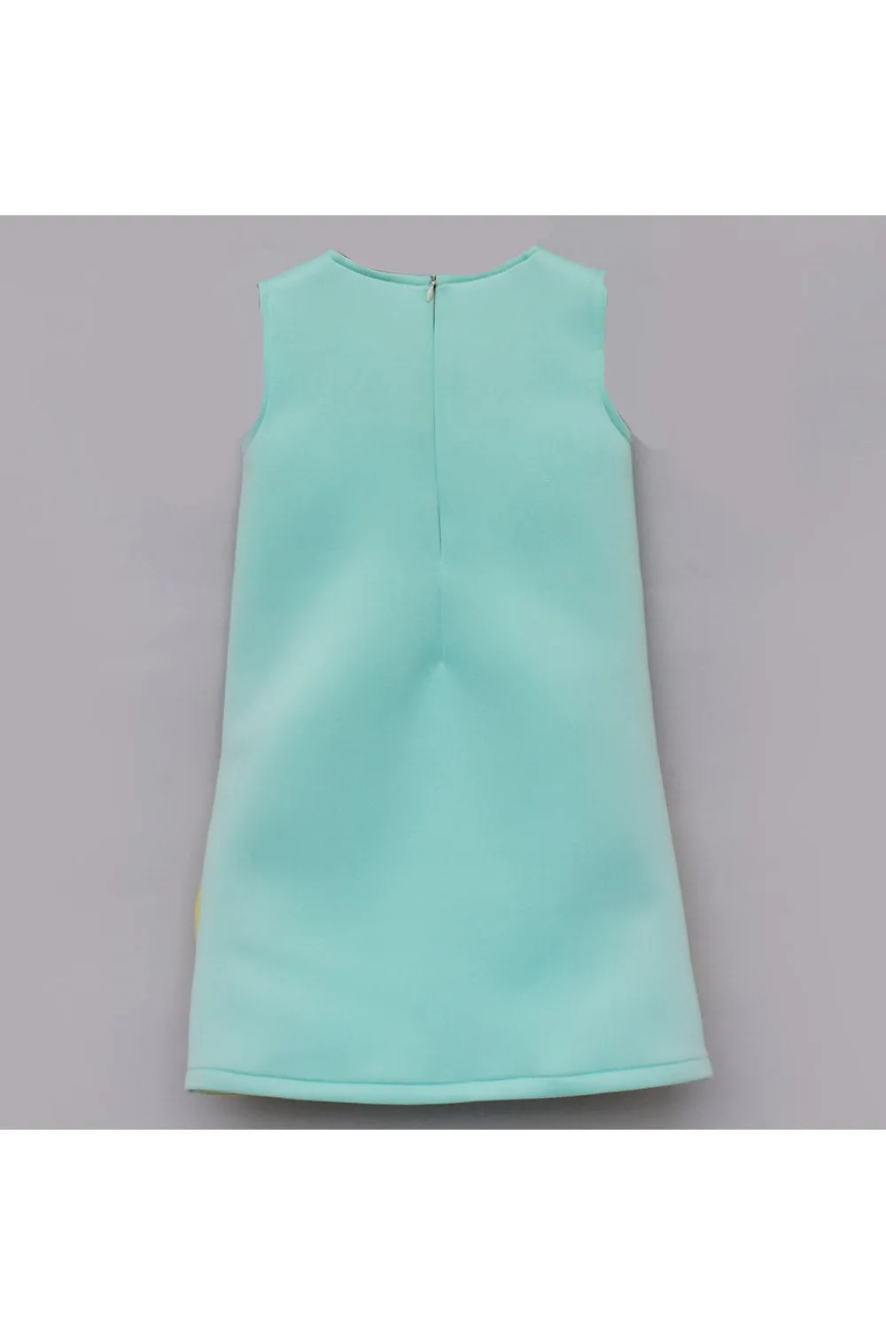 Sea green and lemon yellow lycra dress