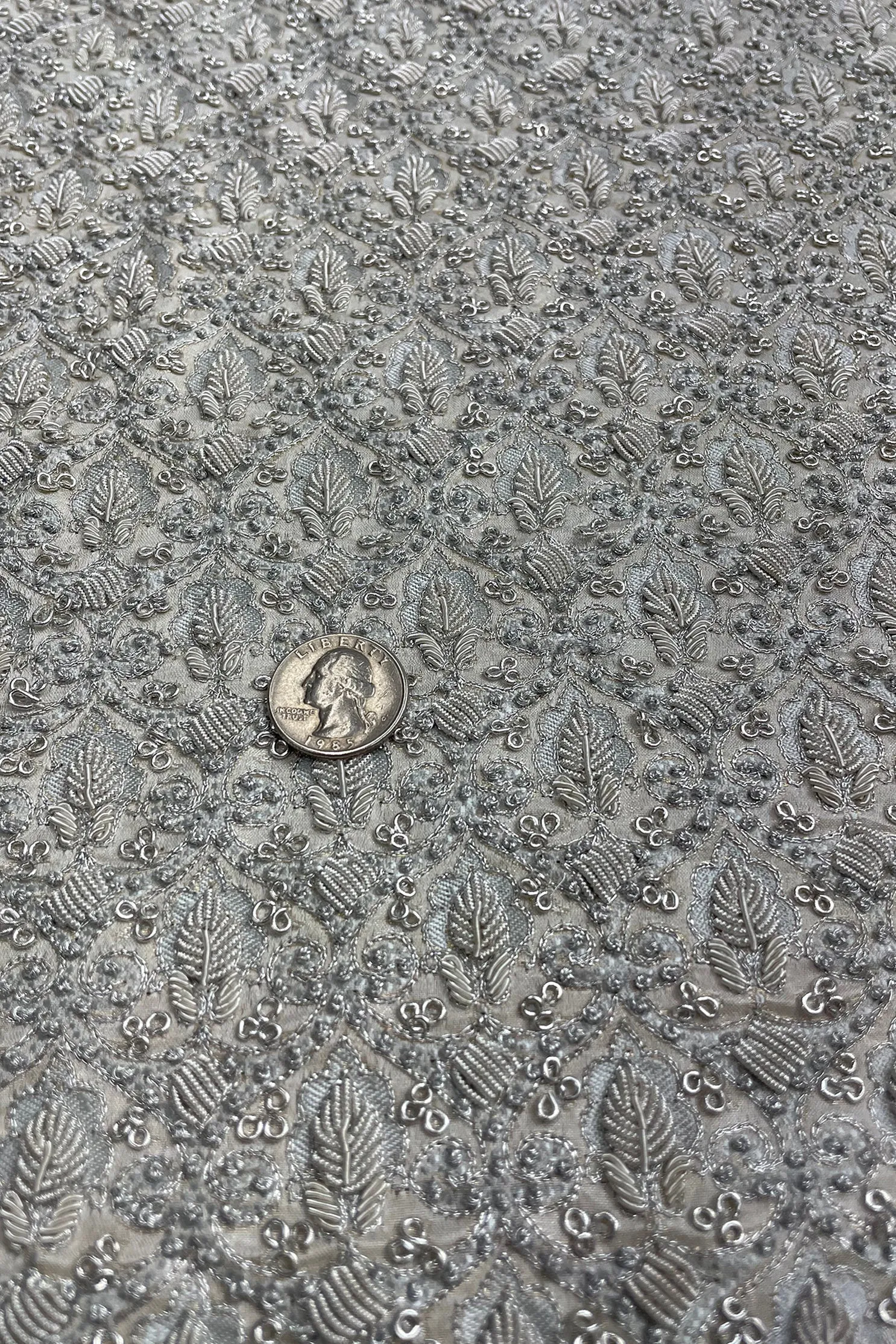 Silver Beading on Baby Blue Silver