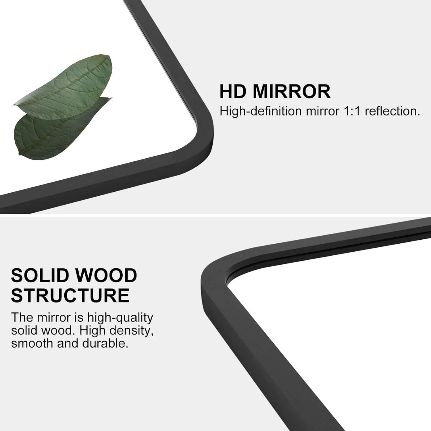 SRA Home Decor Rectangle Decorative Mirror for Wall Matte Black Frame with Silver Coated Glass Mirror for Bathroom, Living Room, Bedroom - Premium Metal (Matte Black, 30x24 Inches)