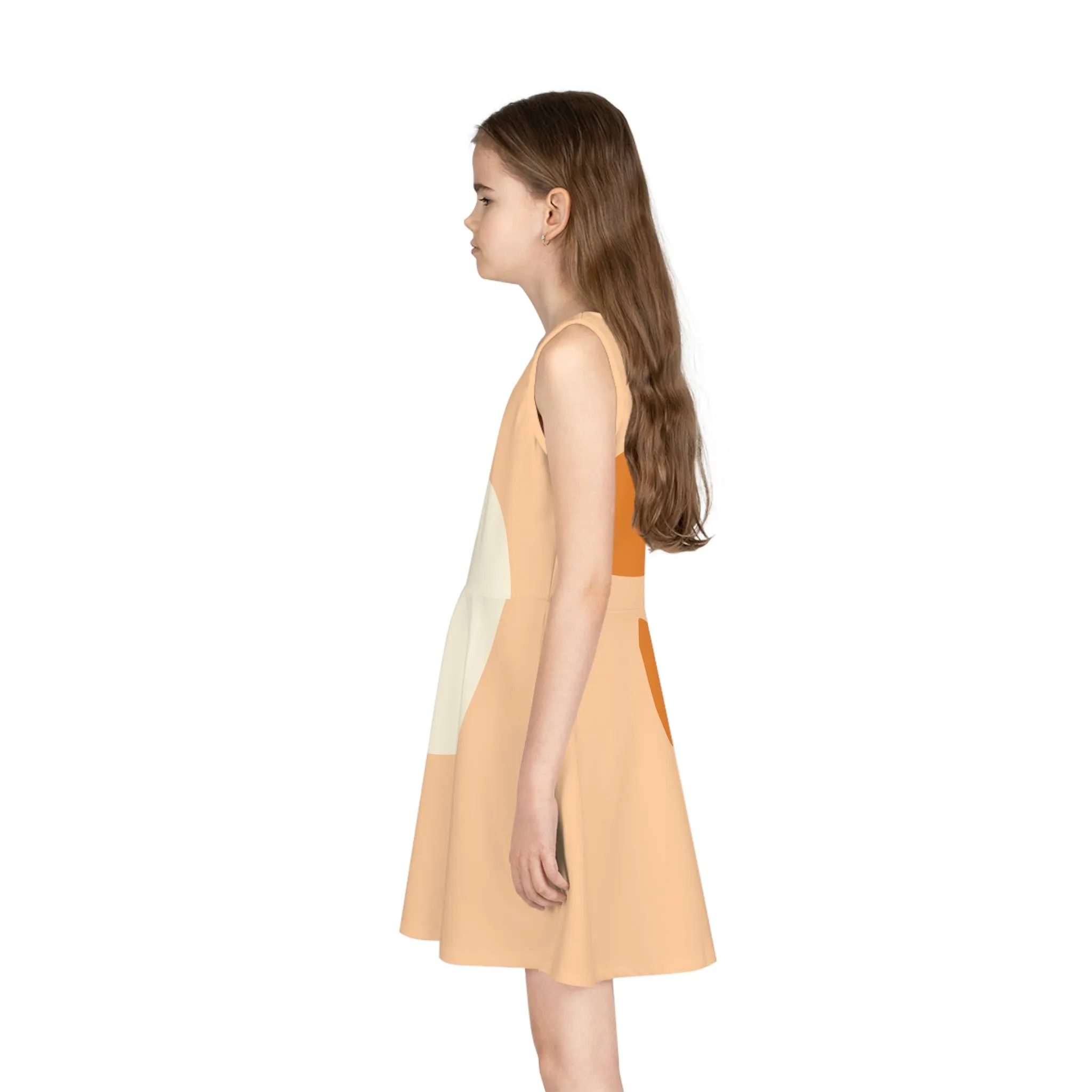 Tan Blue Heeler Girls' Sleeveless Sundress- Costume, Cosplay