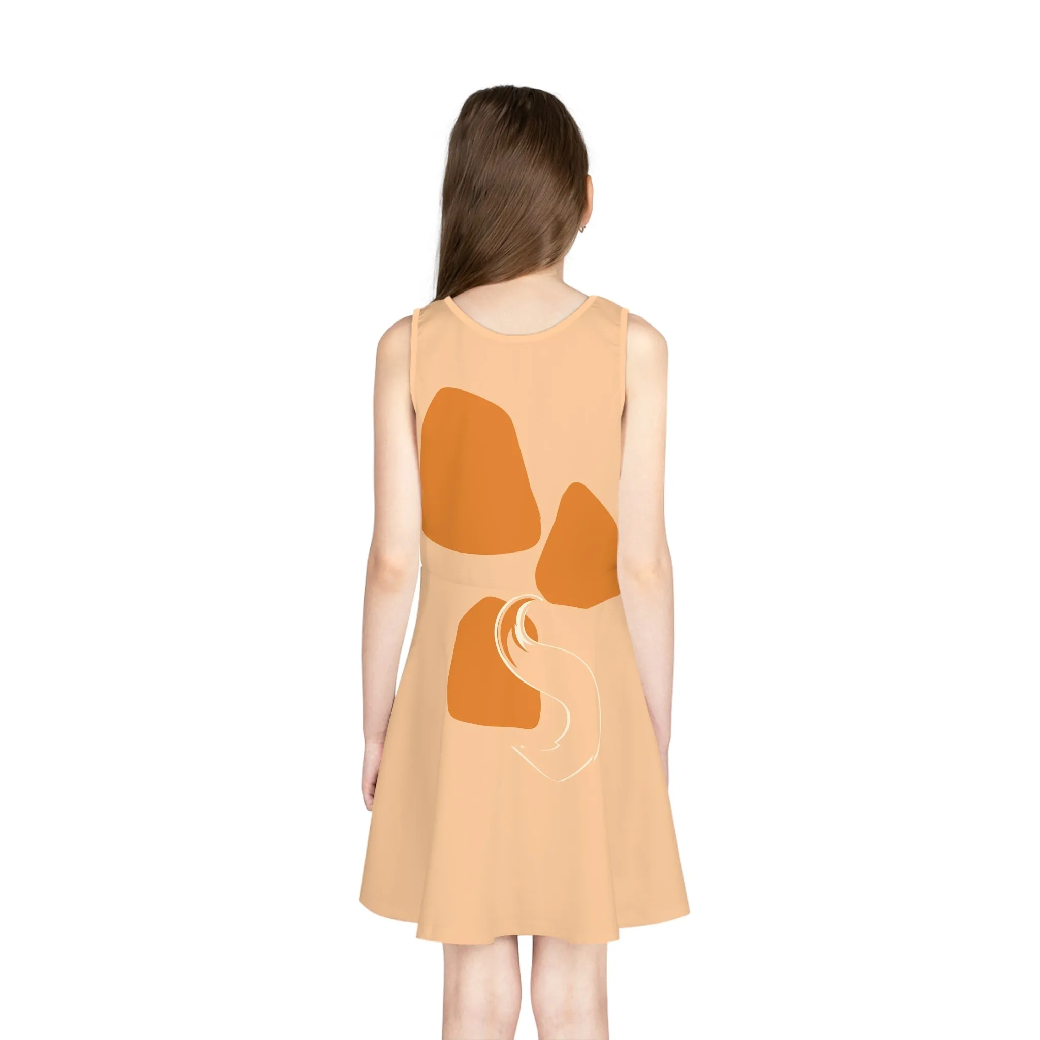 Tan Blue Heeler Girls' Sleeveless Sundress- Costume, Cosplay