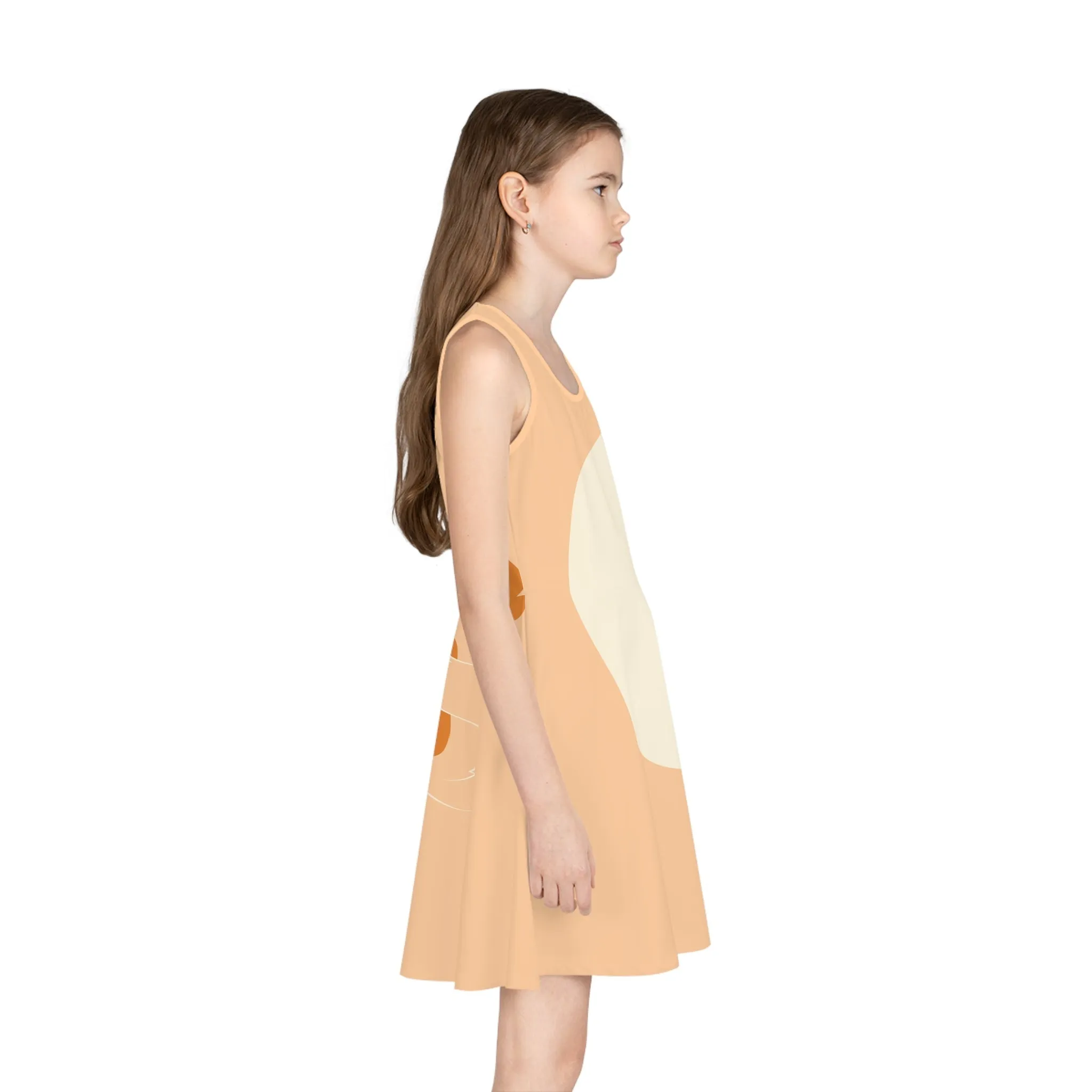 Tan Blue Heeler Girls' Sleeveless Sundress- Costume, Cosplay