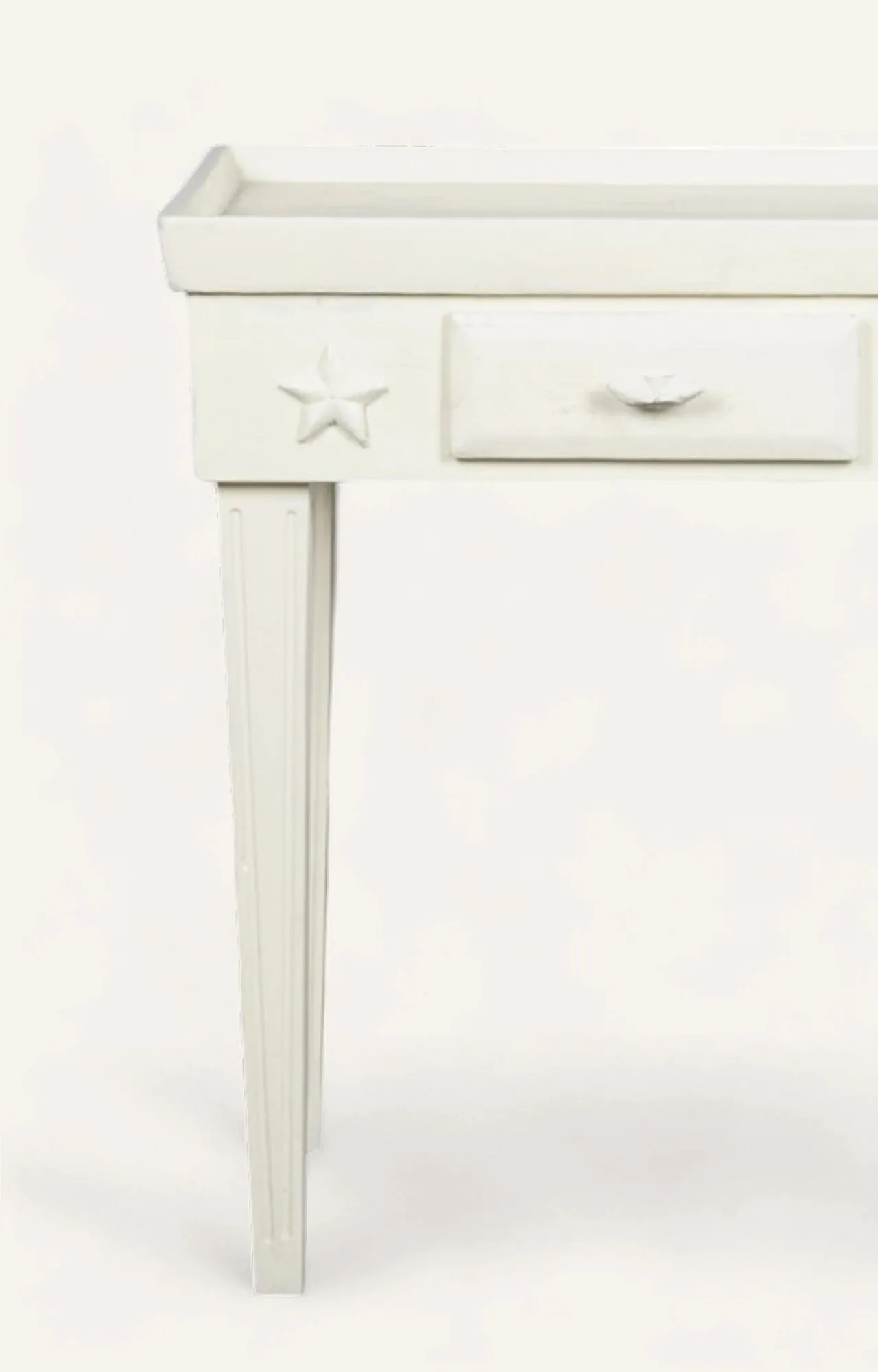 White wooden side table