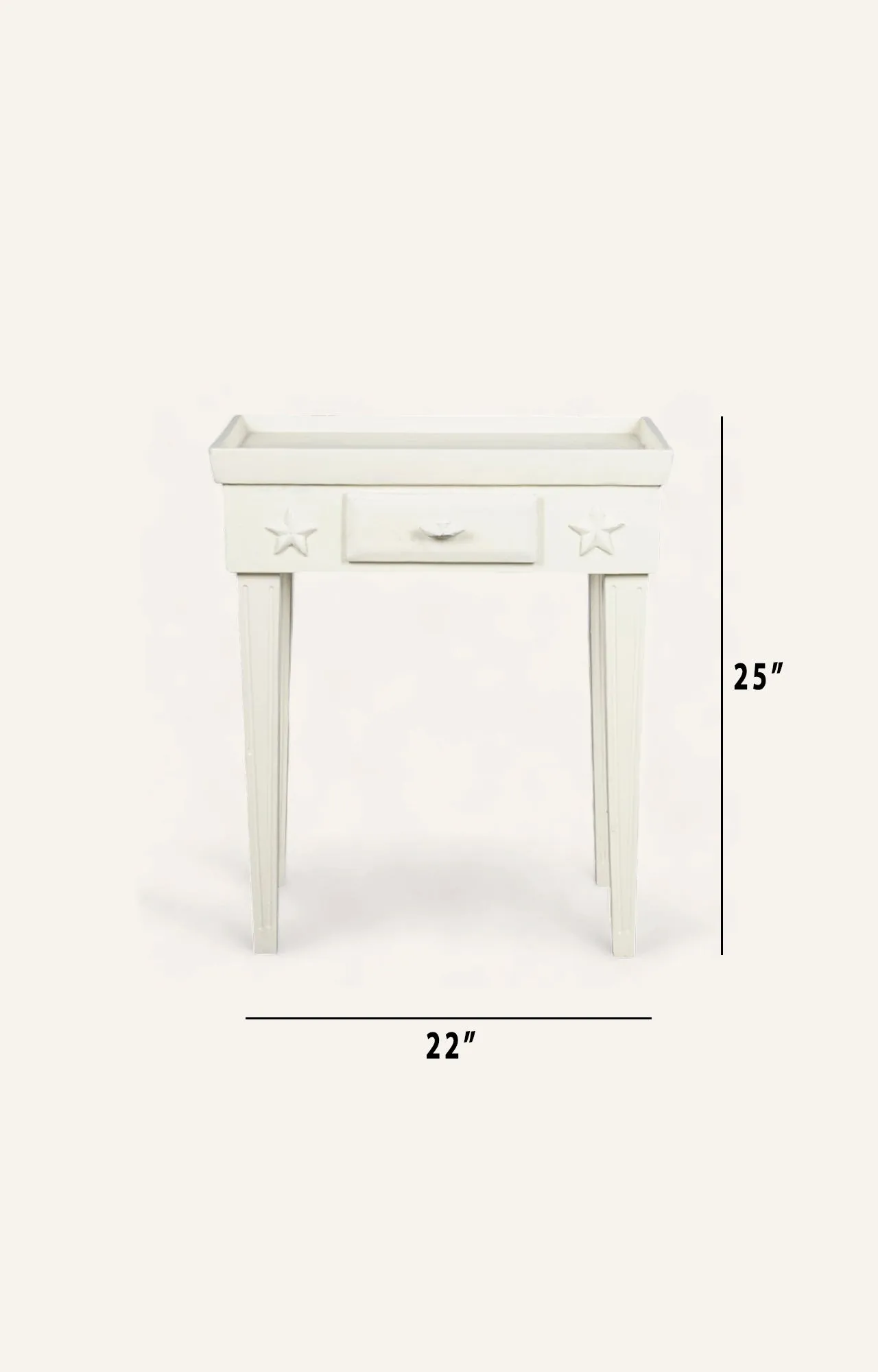 White wooden side table