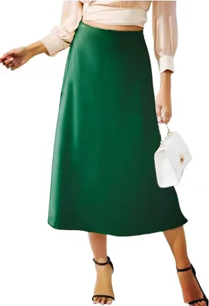 Womens Maxi Midi Satin Skirt for Women Wedding Guest Dresses Winter Party Silk Elegant High Waisted Long Skirts 2025