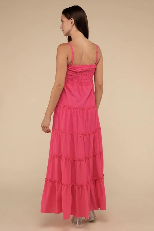 Woven Smocked Top Tiered Cami Maxi Dress *Online Only*
