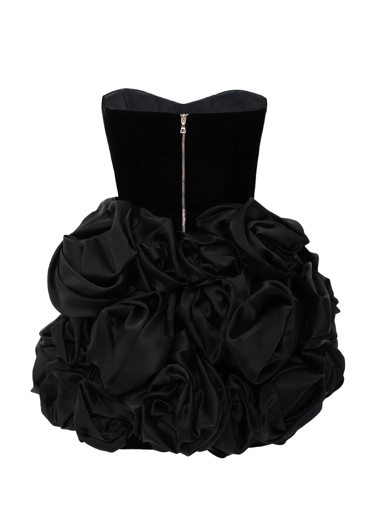Zinnia Noir Rosebud Velvet Mini Dress